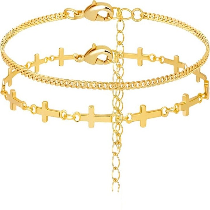 Layered Cross Charm Bracelet Kalsten