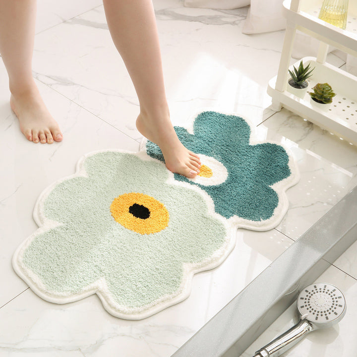 Floral Pattern Memory Foam Bath Mat