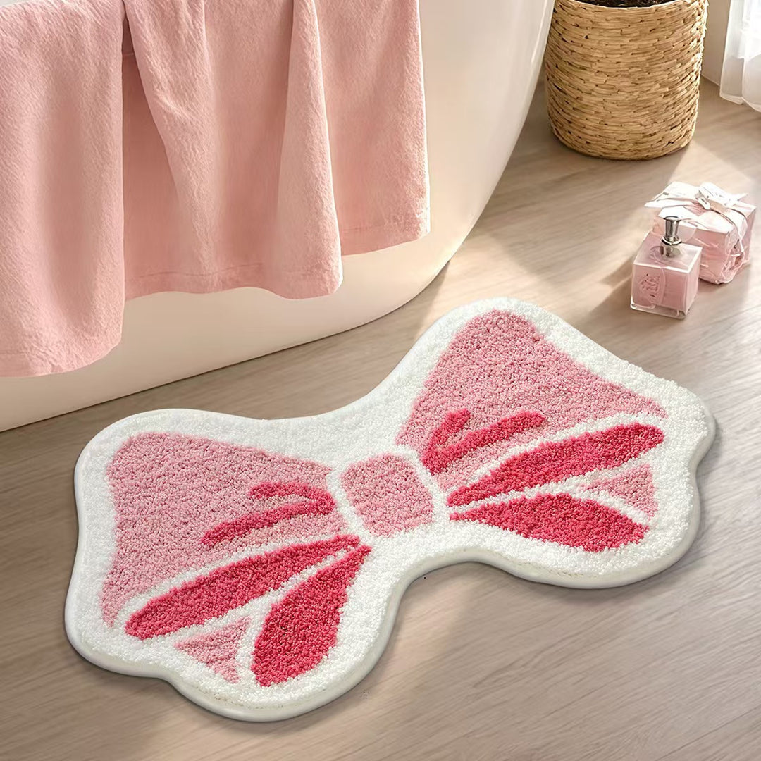 Bow-Shaped Decorative Bath Mat