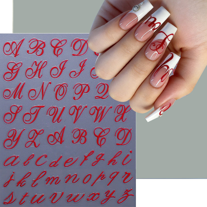 Elegant Calligraphy Nail Art Stencil Set