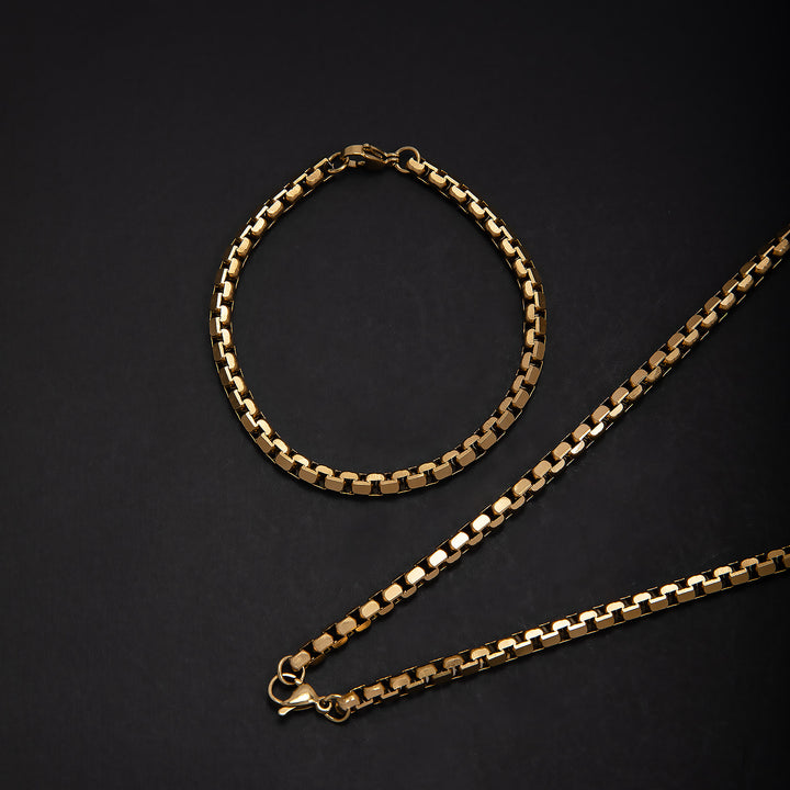 Stainless Steel Chain Necklace and Bracelet Set Kalsten