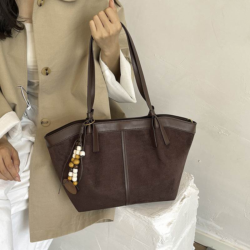 Chic Suede Tote Handbag