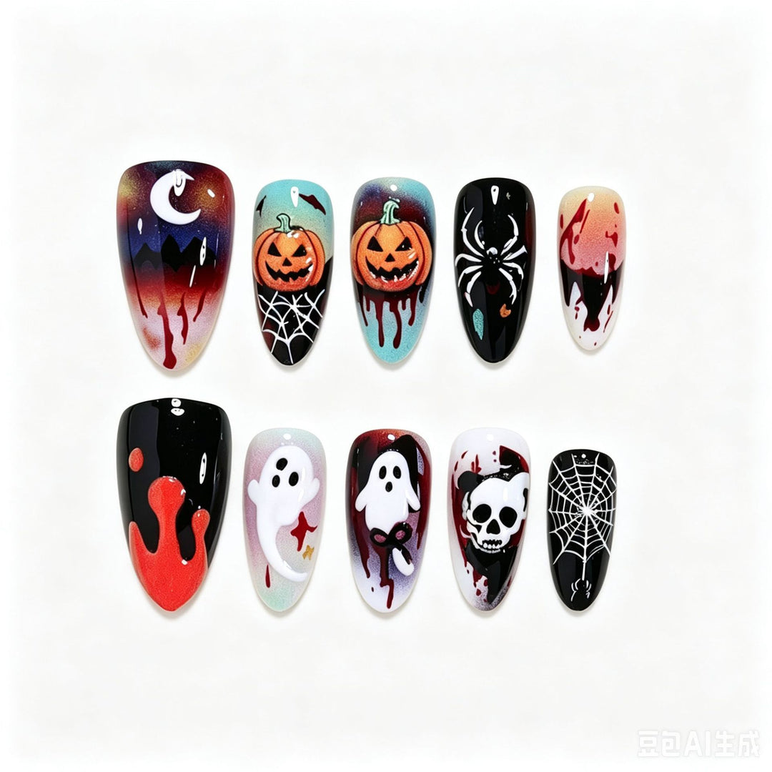 Nail Art Set with Halloween Themes and Creative Designs Kalsten