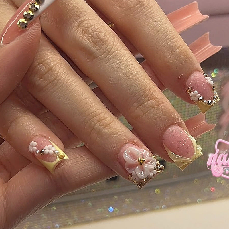Elegant Floral Press-On Nail Art Set Kalsten