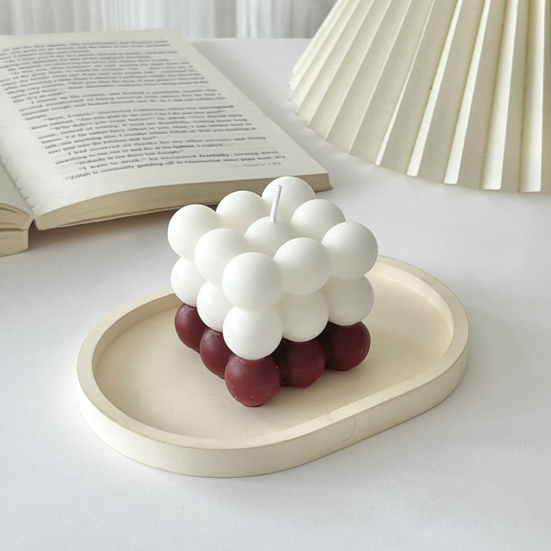 Geometric Cluster Bubble Cube Tabletop Candle