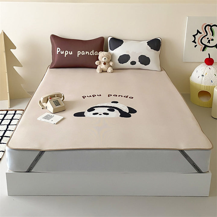 Child mattress topper with cute elephant print and non-slip bottom