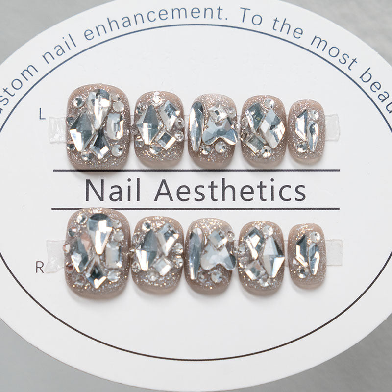 Crystal-Embellished Press-On Nail Set