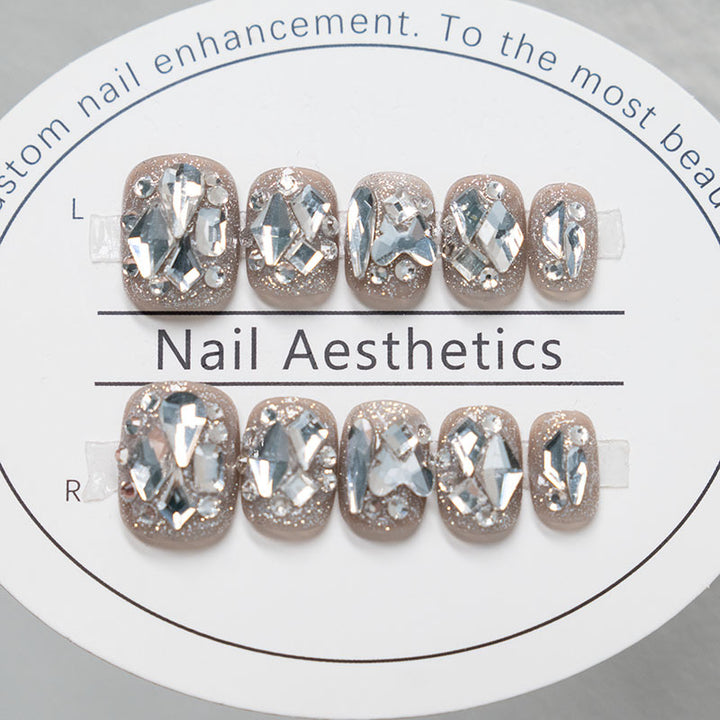 Crystal-Embellished Press-On Nail Set