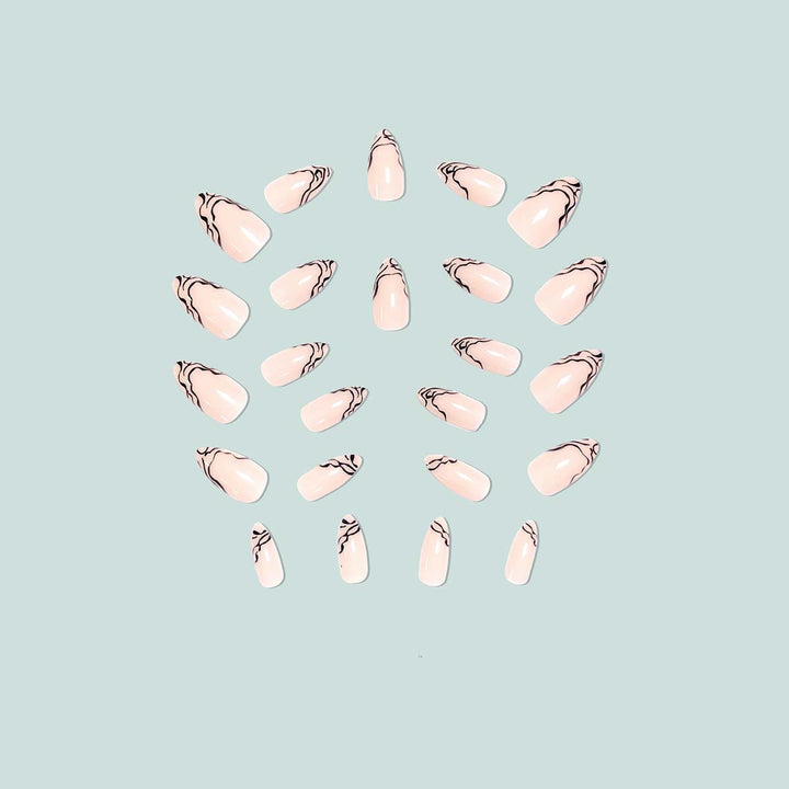 Artful stiletto nails with modern line patterns Kalsten