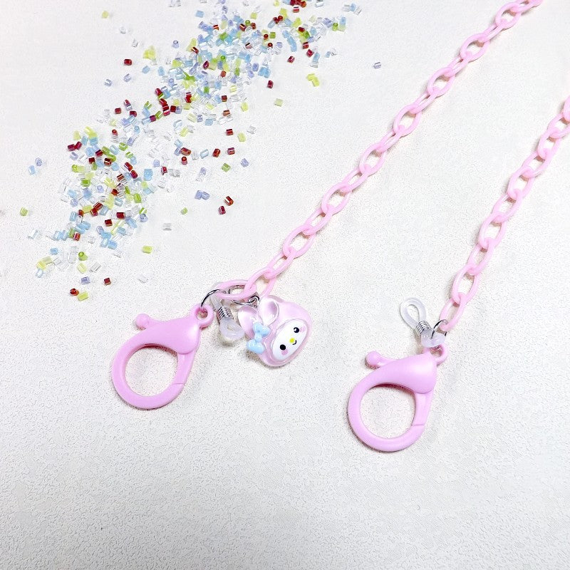Playful glasses holder chain made of transparent material Kalsten