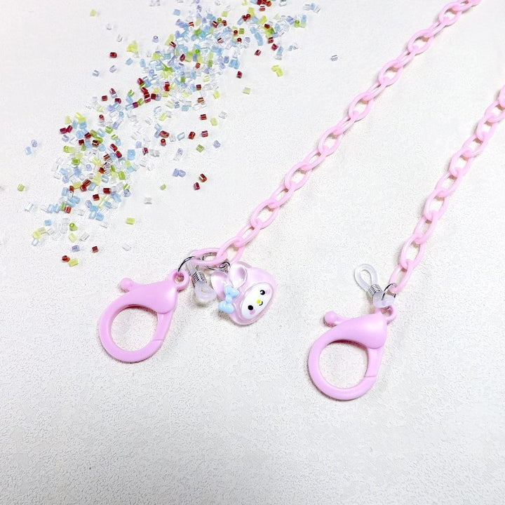 Playful glasses holder chain made of transparent material Kalsten