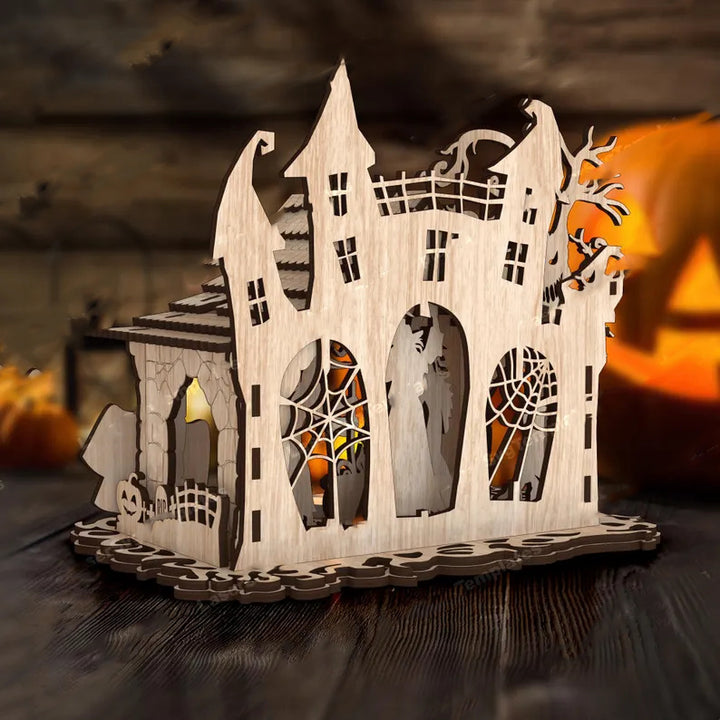 3D Halloween-Themed Wooden Decor