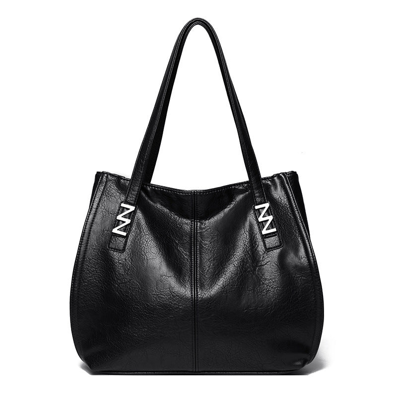 Stylish Slouchy Faux Leather Tote Bag
