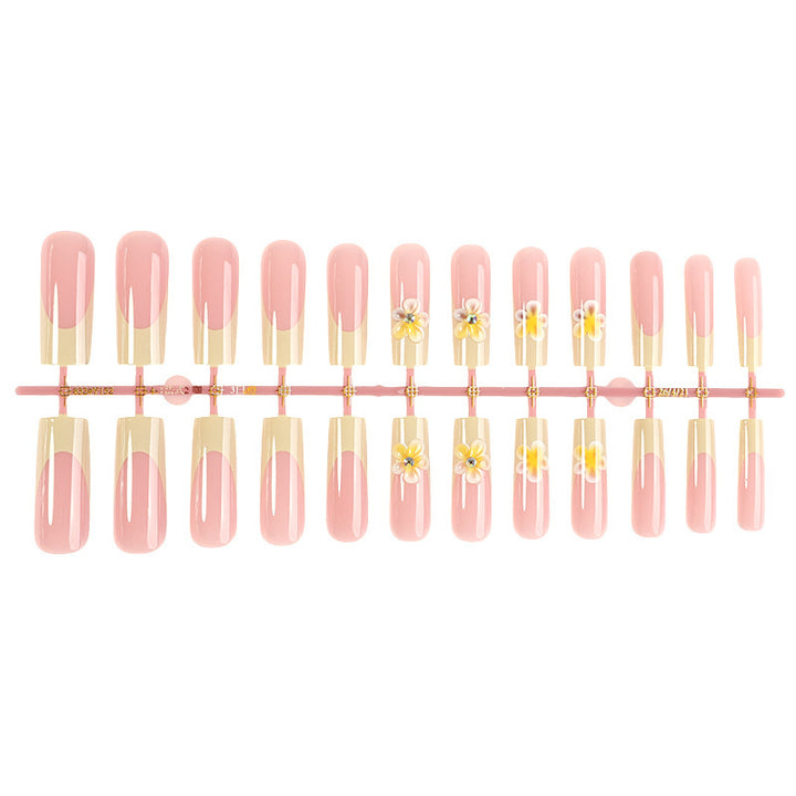 Acrylic nail set with elegant flower designs Kalsten