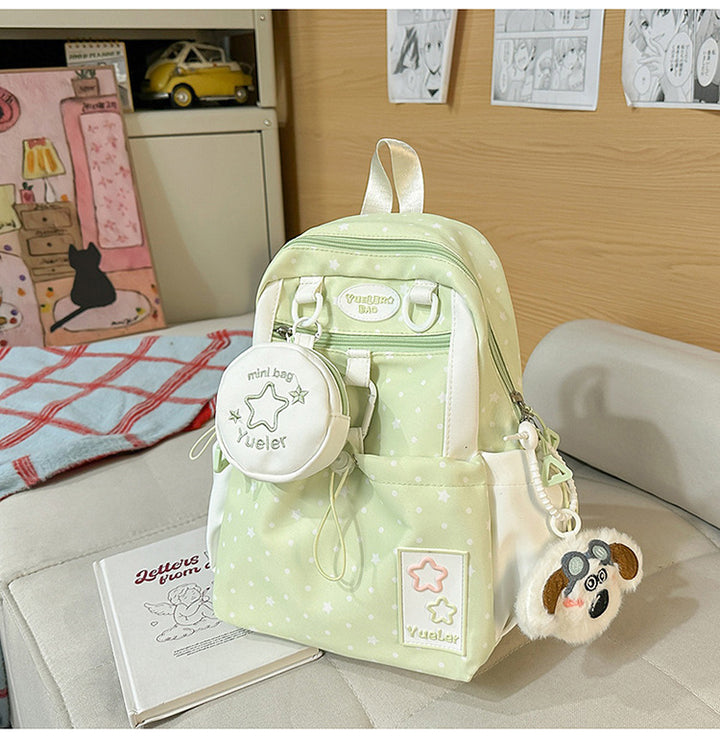Star-Printed High-Capacity School Backpack