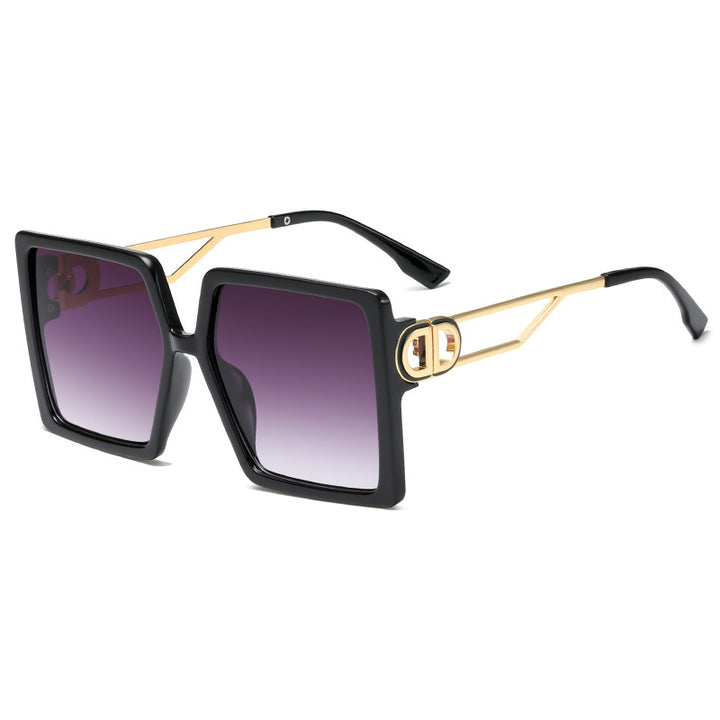 Women's oversized square sunglasses with elegant metal frame and polarizing lenses Kalsten