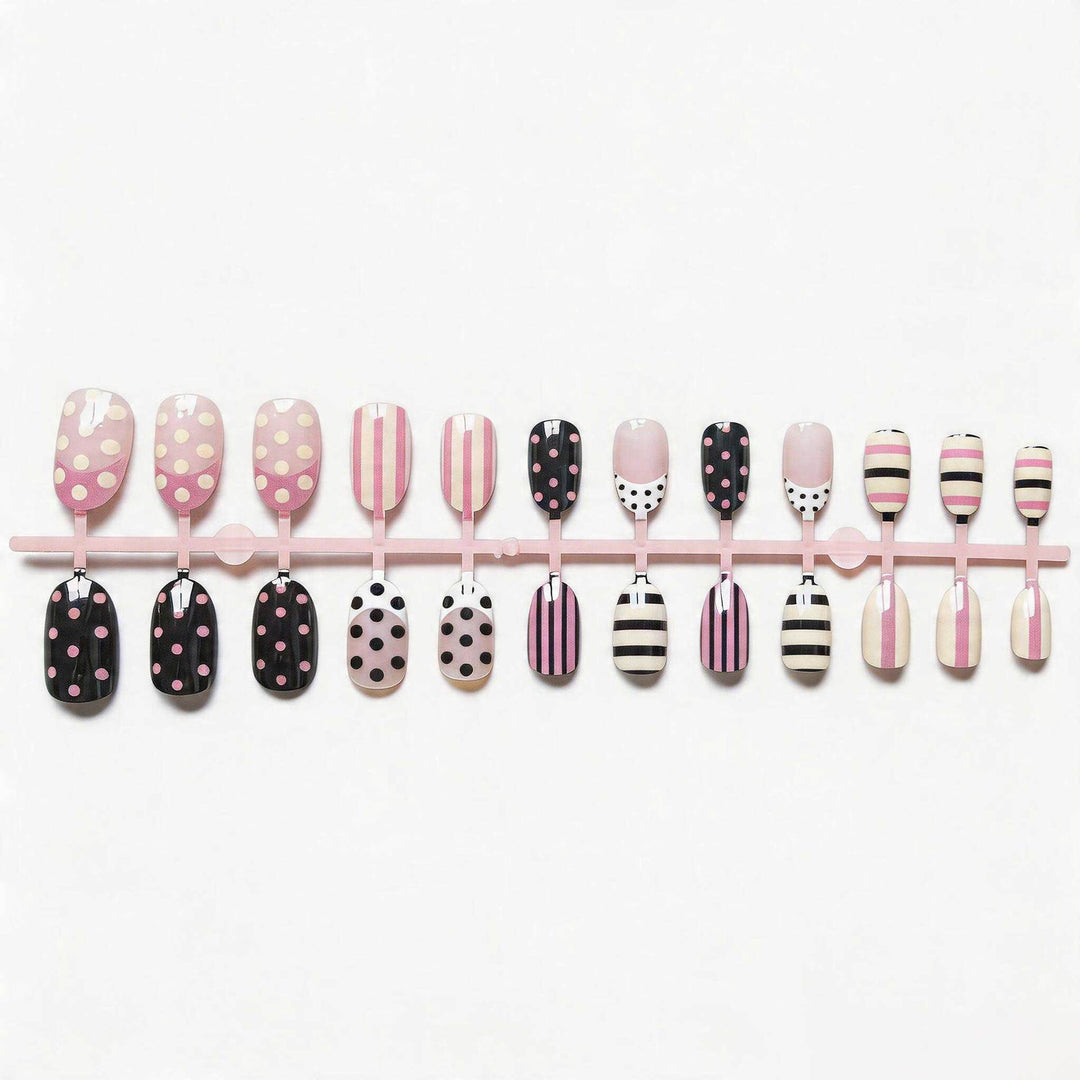 Artistic Polka Dot and Striped Nail Art Kit
