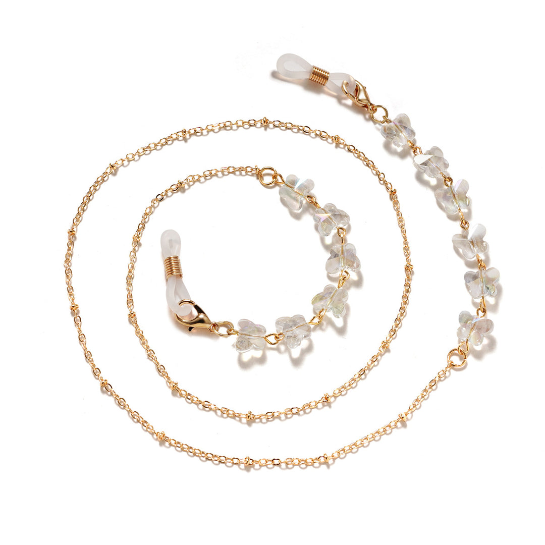Floral-Embellished Eyewear Chain kalsten