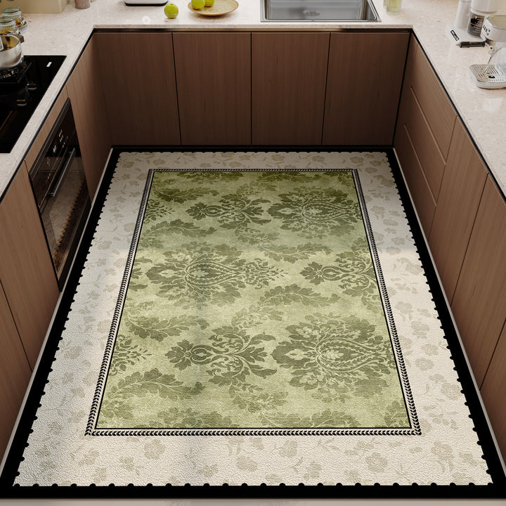 Luxurious Floral Print Kitchen Floor Mat
