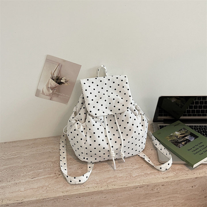 Casual Drawstring Polka Dot Backpack Kalsten