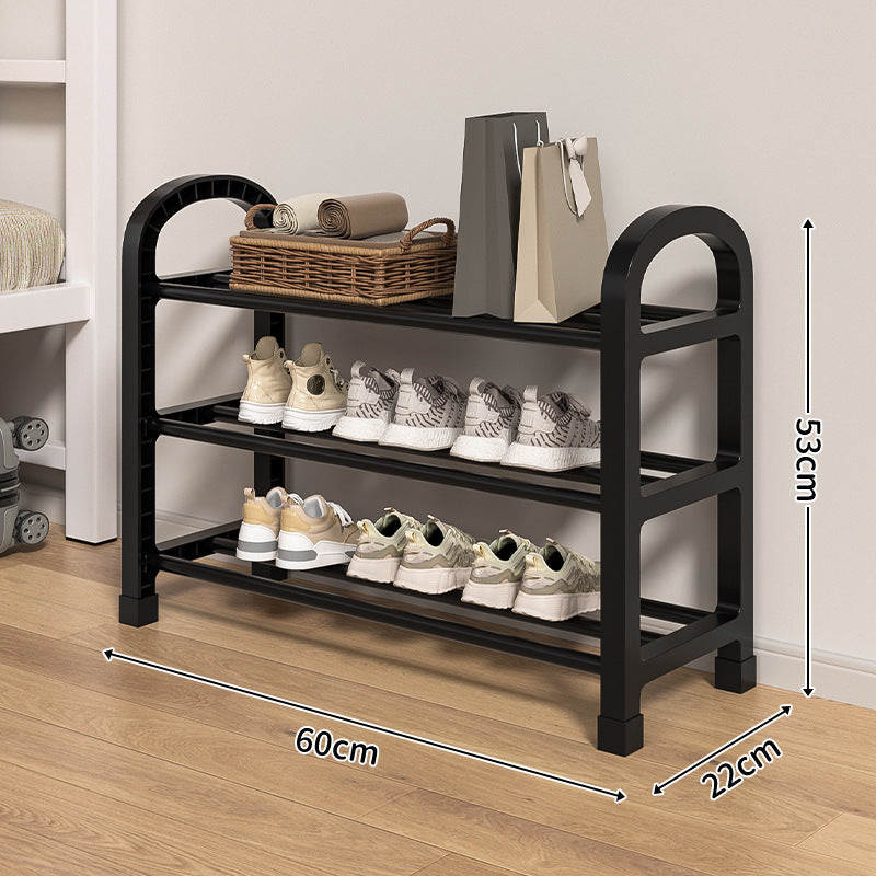 Multi-Tier Narrow Shoe Storage Rack With Arched Side Frame And Slim Footprint