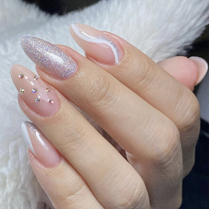 Glamorous Glittered Stiletto Nail Art Kalsten