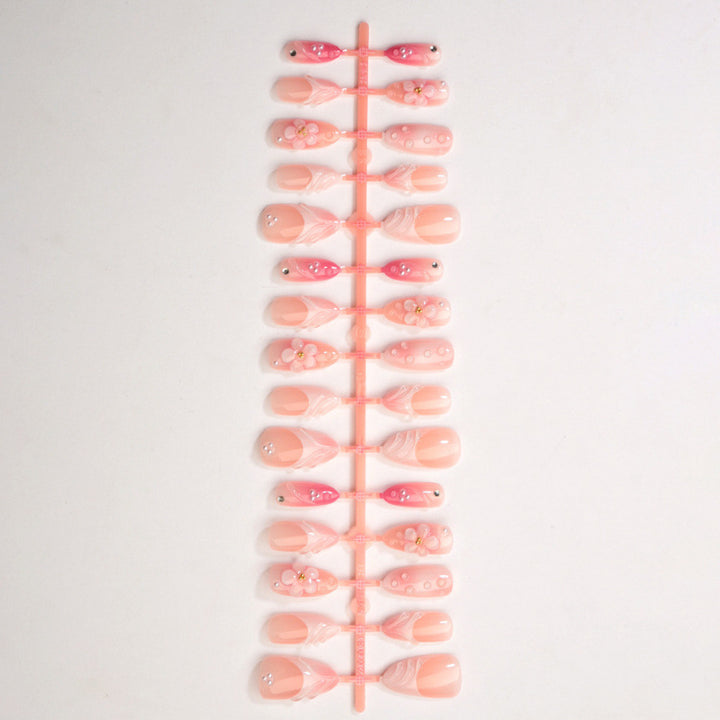 Decorative Floral Design Press-On Nail Set