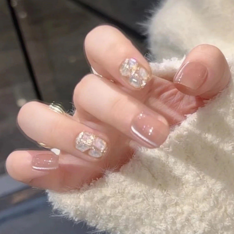 Glamorous Press-On Nail Art Set with Rhinestone Accents Kalsten