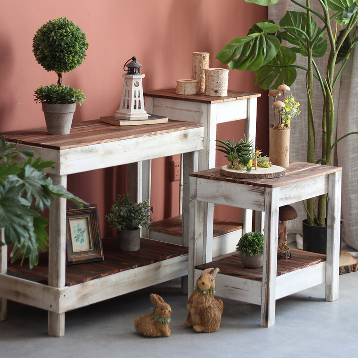 Handmade side table made of solid wood Kalsten