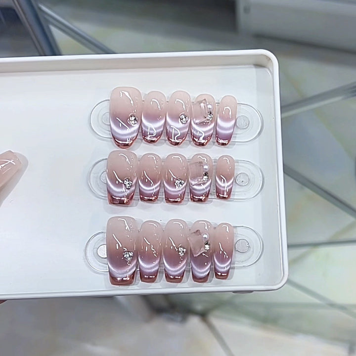 Premium Press-On Nail Set with Elegant Gradient Design Kalsten