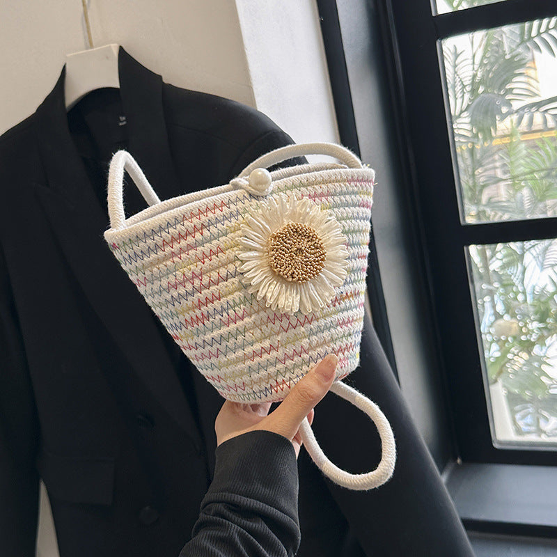 Floral Accent Handcrafted Shoulder Bag