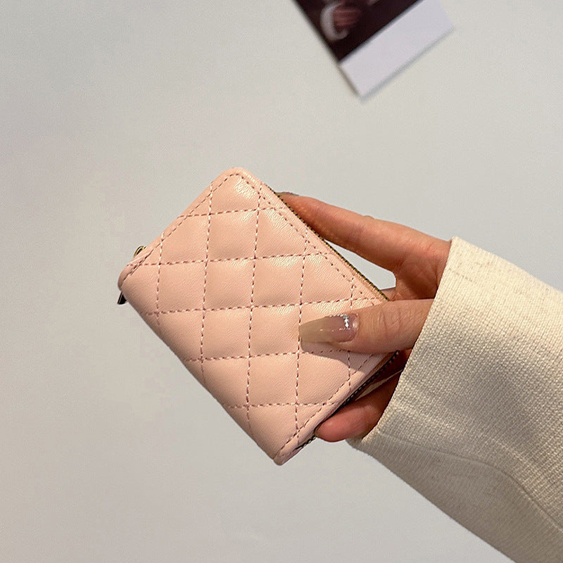 Quilted Zippered Compact Wallet