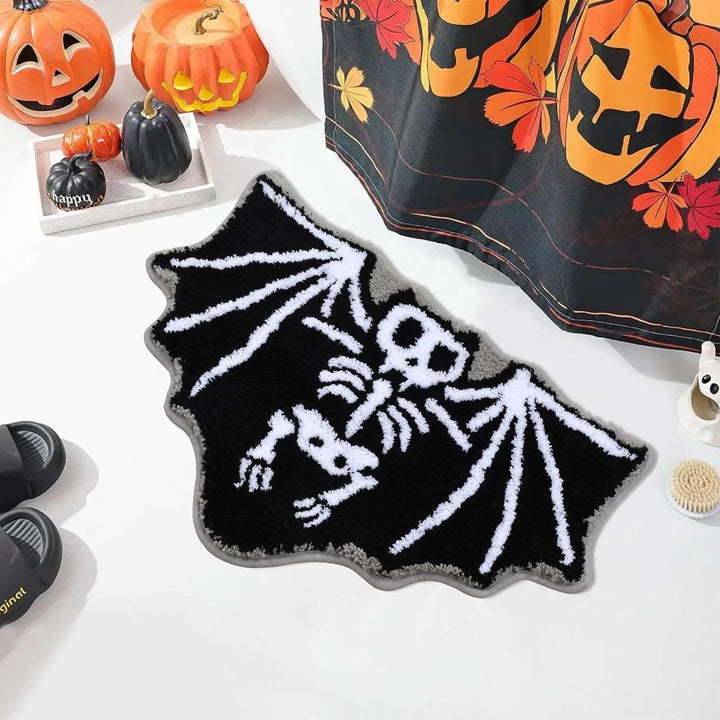 Halloween-Themed Decorative Spider Web Mat for Home