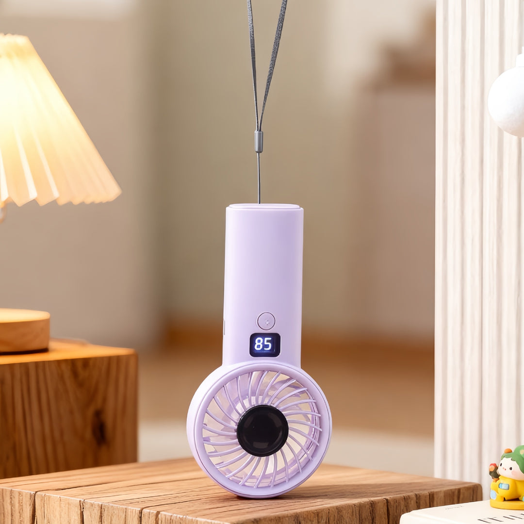 Ladies portable battery fan with digital speed display Kalsten
