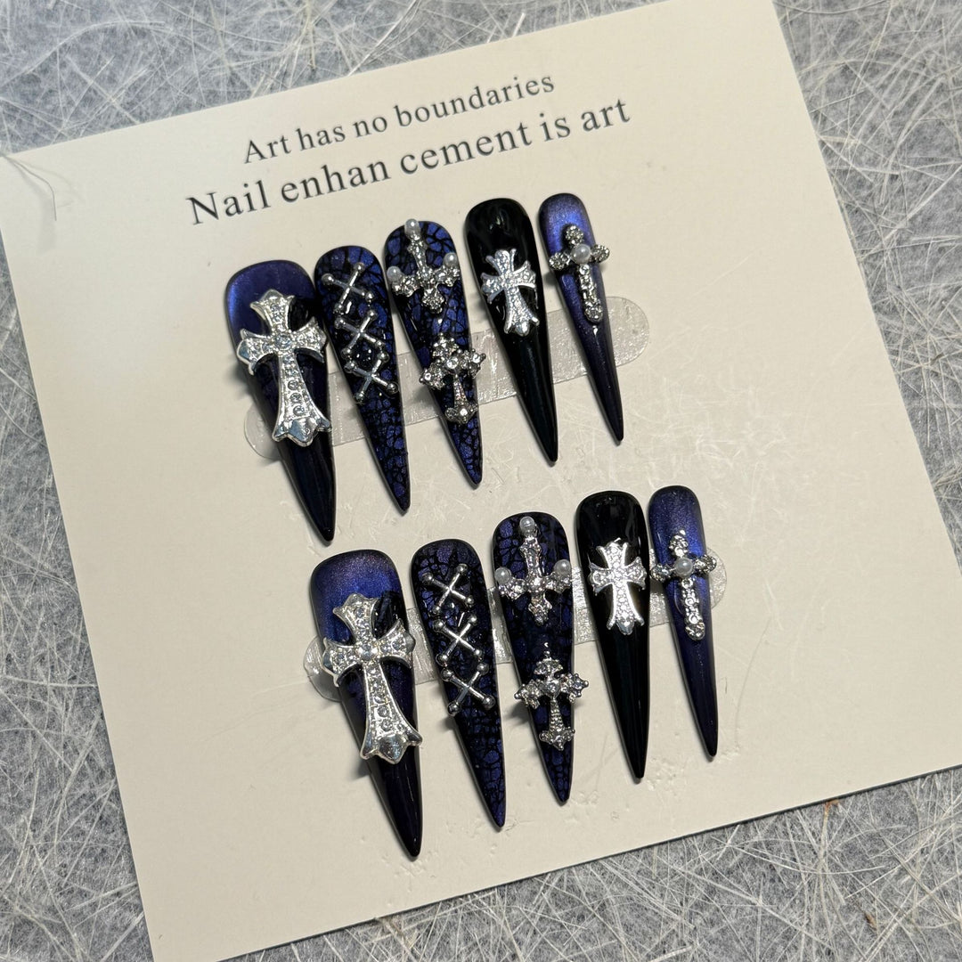 Gothic Cross Design Press-On Nails