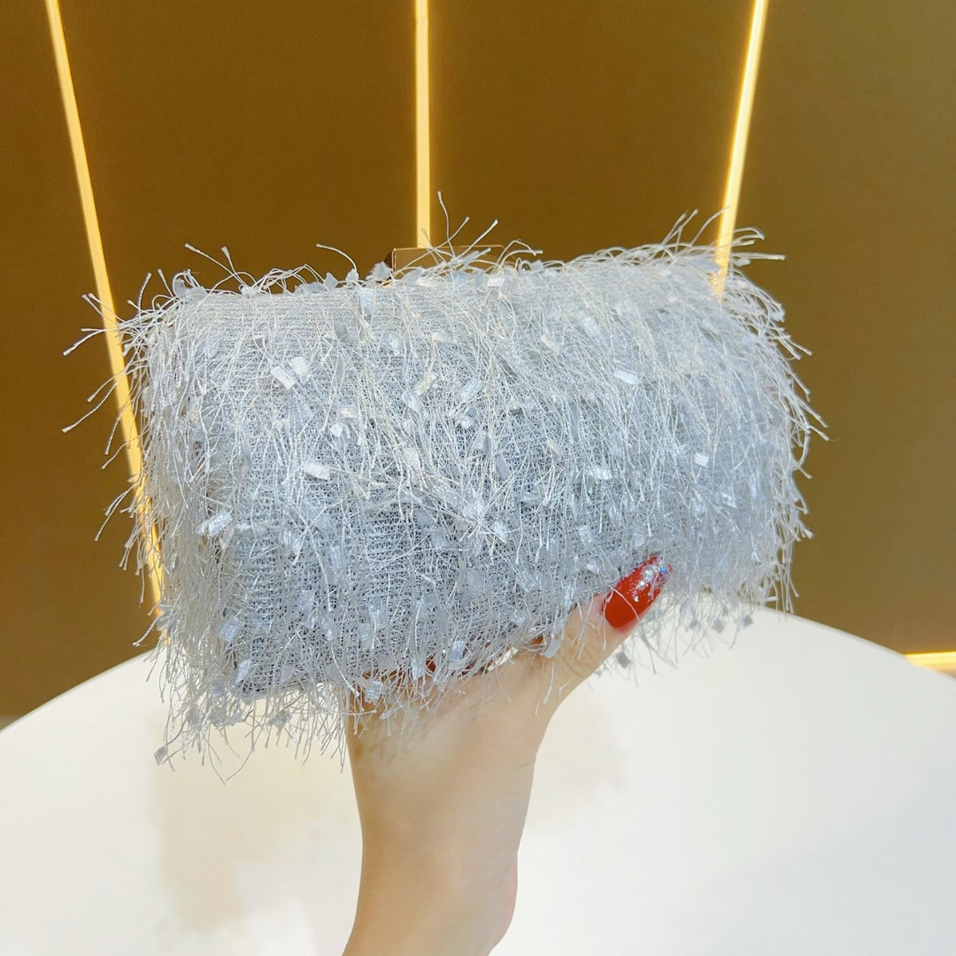 Textured Fringed Evening Purse