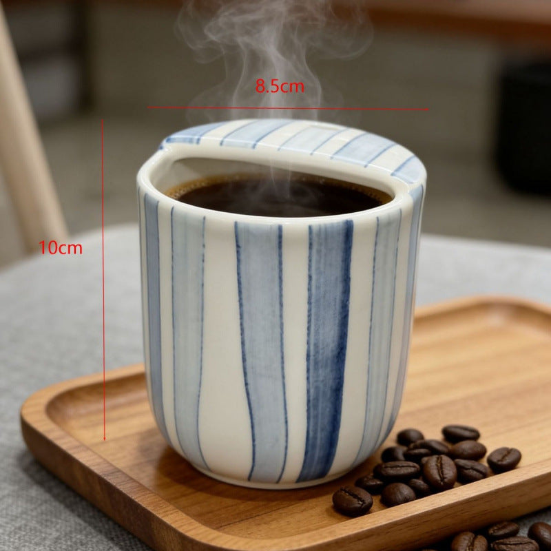 Artistic Striped Ceramic Pencil Holder