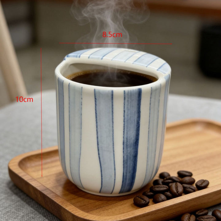 Artistic Striped Ceramic Pencil Holder