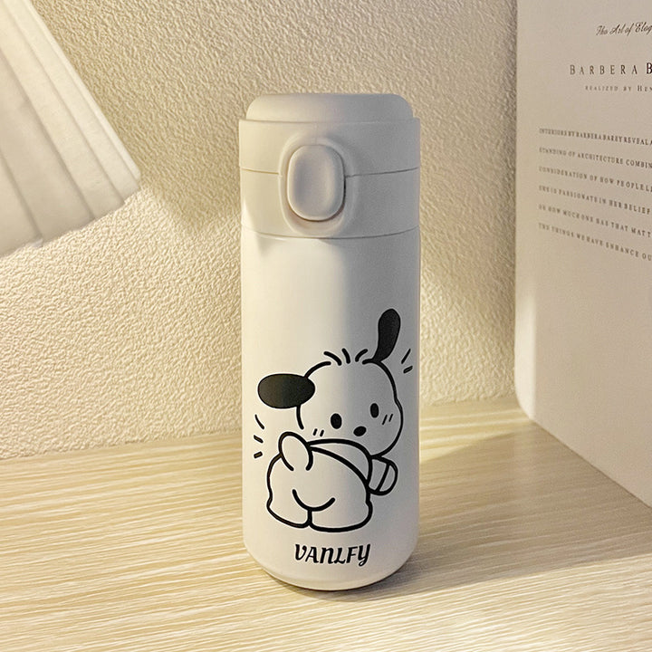 Women's Insulated Drinking Bottle with Secure Screw Cap and Elegant Flower Design Kalsten