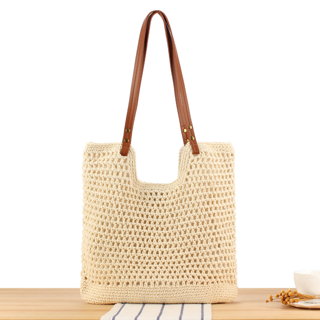Large Shoulder Bag Made from Handwoven Natural Material Kalsten