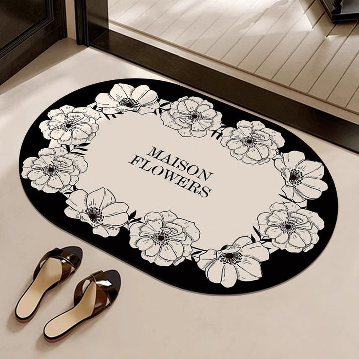 Decorative Flower-Themed Entrance Mat