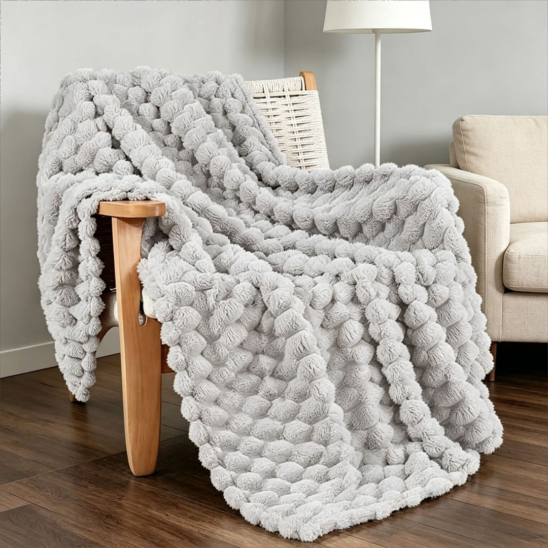Plush Textured Decorative Throw Blanket