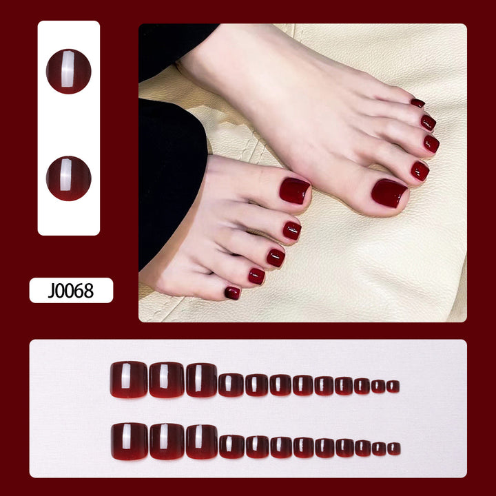 Glittery French Tip Toe Nail Art