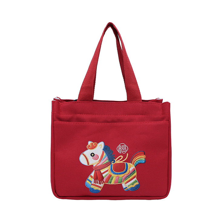 Portable Embroidered Tote Bag