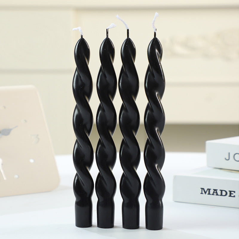 Twisted Spiral Taper Candle Set for Tabletop Decor