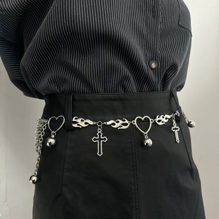 Fashionable chain belt with pendants Kalsten