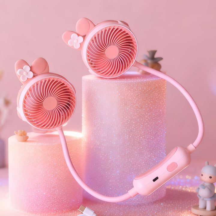 Women's Portable Mini Neck Fan with Dual Blower Kalsten