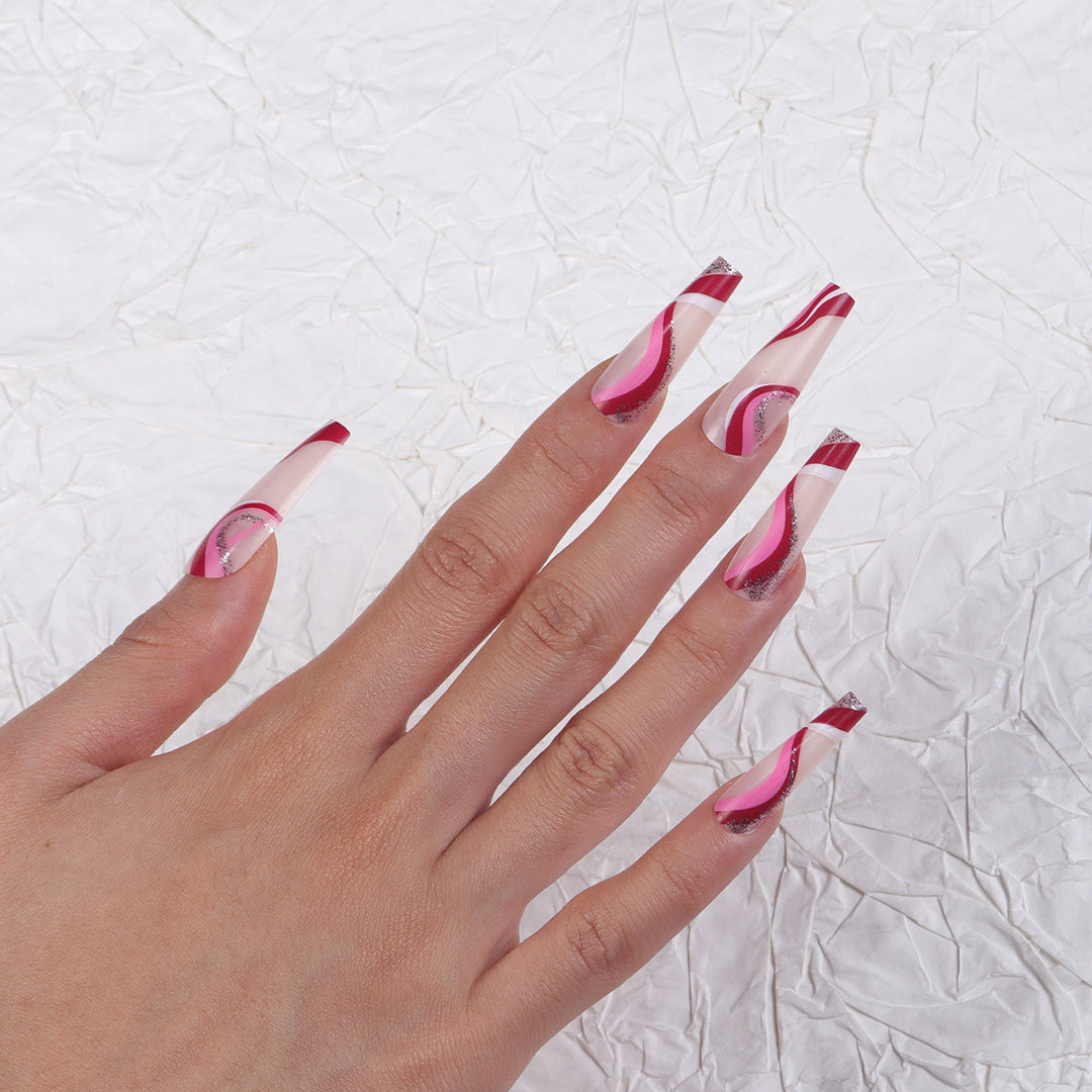 Artistic Long Press-On Nail Art Kalsten