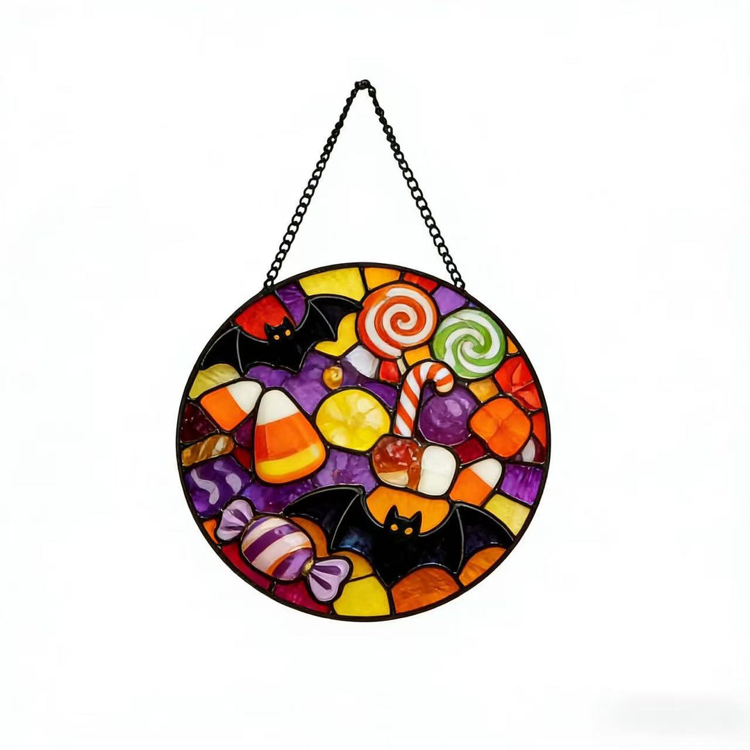 Decorative Skull Stained Glass Wall Art Kalsten