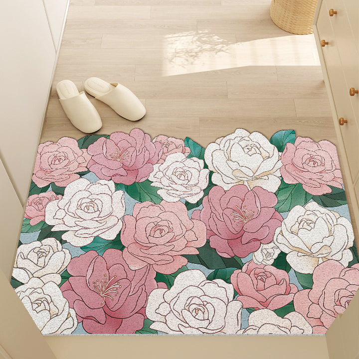 Floral Pattern Non-Slip Area Mat